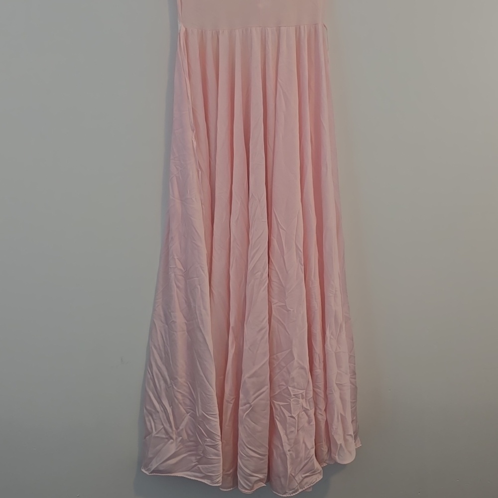 Vintage Soft Pink Lace Trim Maxi Slip Dress - Picture 8 of 10